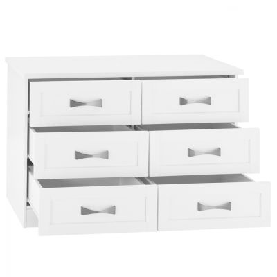 WHITE DRESSER HM317.05 WITH 6 DRAWERS 120X40X76Hcm.