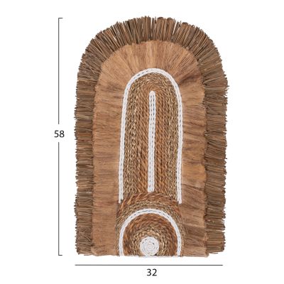 ДЕКОР ЗА СТЕНА С ВЛАКНА АБАКА И ВЪЖЕ В ЕСТЕСТВЕН ЦВЯТ 32X58X8cm.HM7791