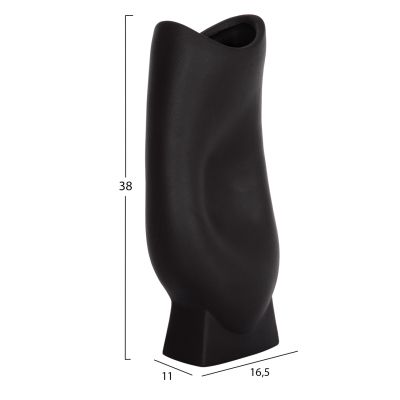 CERAMIC TABLE DECOR SERIES GLAZE HM4609.02 MATTE BLACK 16.5x11x38Hcm.