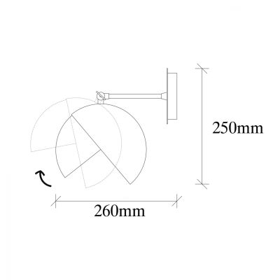 WALL METAL LAMP BLACK-GOLD 20Χ26Χ25 HM7300