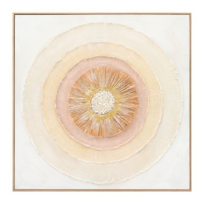 WALL PAINTING HM4577 WITH BEIGE PS FRAME-CANVAS CIRCLES 82x4,5x82Hcm.