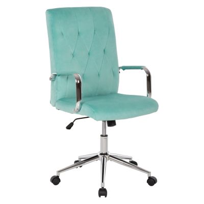 OFFICE CHAIR JOSEF HM1181.08 MINT VELVET-INOX BASE 58x61x105-113Hcm.