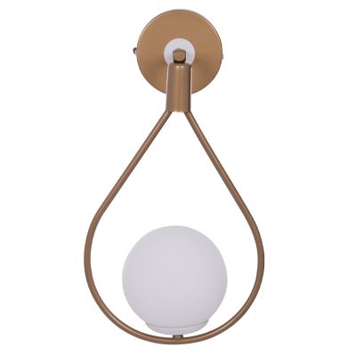 WALL SCONCE HANGING DROP GOLD WITH WHITE GLOBE 22x20x43Hcm.HM7640.02