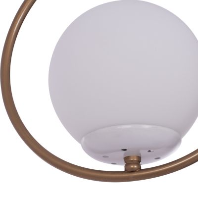 WALL SCONCE HANGING DROP GOLD WITH WHITE GLOBE 22x20x43Hcm.HM7640.02