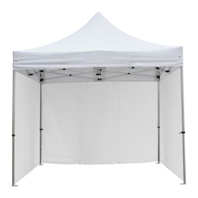 GAZEBO HEAVY DUTY WITH 3 SIDEWALL SHADES CRESSEN HM21097.01 FOLDABLE-ALUMINUM SILVER FRAME-WHITE 3x3x3,4Hm