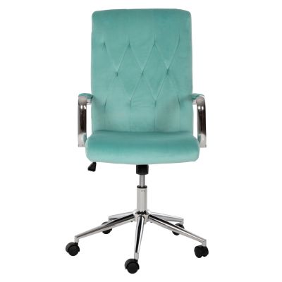 OFFICE CHAIR JOSEF HM1181.08 MINT VELVET-INOX BASE 58x61x105-113Hcm.