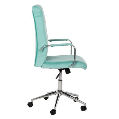 OFFICE CHAIR JOSEF HM1181.08 MINT VELVET-INOX BASE 58x61x105-113Hcm.