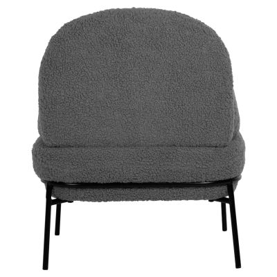 КРЕСЛО AGNES HM9525.21 СИВ ПЛАТ ОТ БУКЛЕ-ЧЕРНИ МЕТАЛНИ КРАКА 74x71x83Hcm.