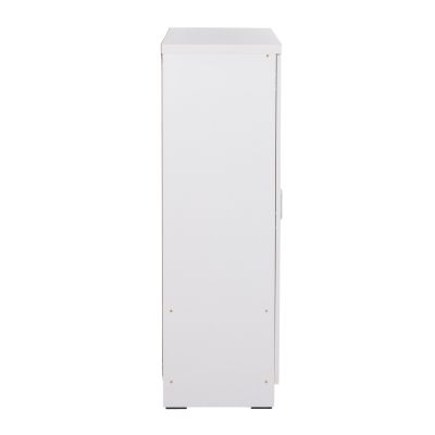 WARDROBE 3-LEAF WITH SHELVES FUENTO HM2482.02 MELAMINE IN WHITE 120-116x40x123.5Hcm