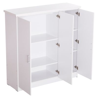 WARDROBE 3-LEAF WITH SHELVES FUENTO HM2482.02 MELAMINE IN WHITE 120-116x40x123.5Hcm