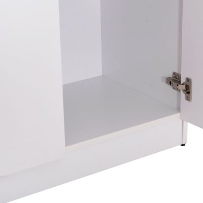 WARDROBE 3-LEAF WITH SHELVES FUENTO HM2482.02 MELAMINE IN WHITE 120-116x40x123.5Hcm