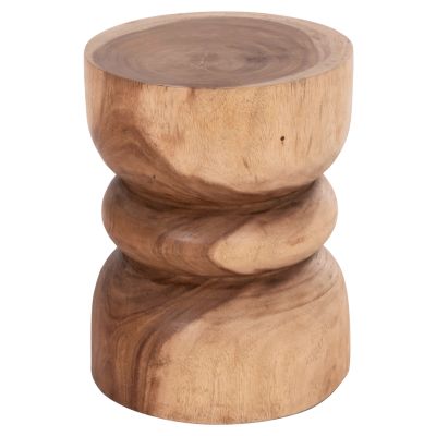 ROUND SIDE STOOL/TABLE BELLO HM9900.11 SOLID SUAR WOOD--NATURAL COLOR Φ35x46Hcm.