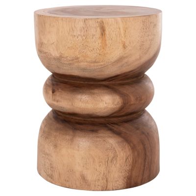 ROUND SIDE STOOL/TABLE BELLO HM9900.11 SOLID SUAR WOOD--NATURAL COLOR Φ35x46Hcm.