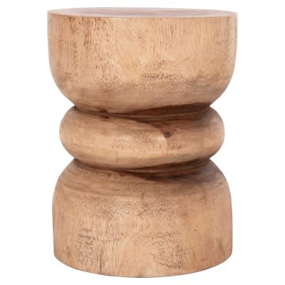 ROUND SIDE STOOL/TABLE BELLO HM9900.11 SOLID SUAR WOOD--NATURAL COLOR Φ35x46Hcm.