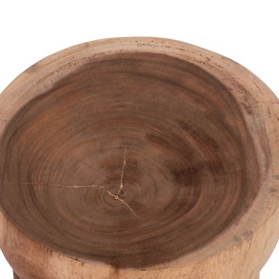 ROUND SIDE STOOL/TABLE BELLO HM9900.11 SOLID SUAR WOOD--NATURAL COLOR Φ35x46Hcm.