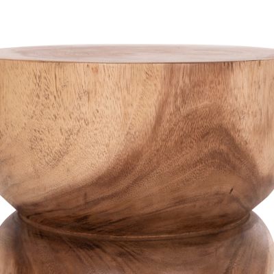 ROUND SIDE STOOL/TABLE BELLO HM9900.11 SOLID SUAR WOOD--NATURAL COLOR Φ35x46Hcm.