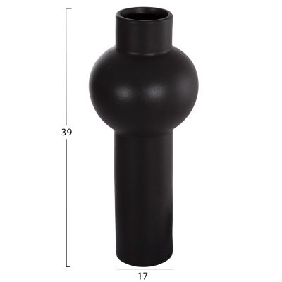CERAMIC TABLE DECOR SCEPTER HM4604.02 MATTE BLACK Φ17.5x40Hcm.
