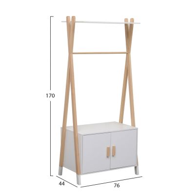 KIDS' HANGER WITH CABINET PASCHAL HM2495.03 MELAMINE-PINE WOOD 76x44x170Hcm.