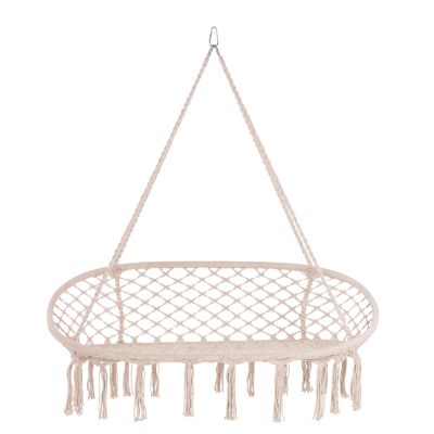 ВИСЕЩО ГНЕЗДО HM5769 2-МЕСТНО ВЪЖЕ ОТ МАКРАМЕ В БЕЖОВ ЦВЯТ 130x67x120-140Hcm.