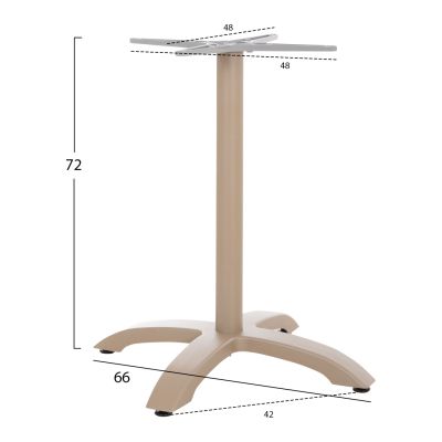 ALUMINUM TABLE BASE HM460.25 CAPPUCCINO MATTE 66x66x72Hcm. CROSS 48x48cm.