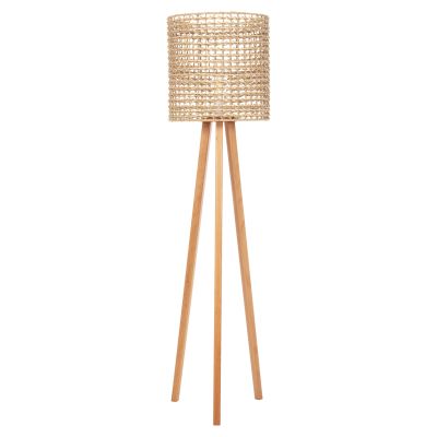 FLOOR STANDING LAMP HM4351 RUBBERWOOD-RATTAN-PAPER ROPE IN NATURAL Φ36x149.5Hcm.