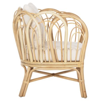 ARMCHAIR ESTOR HM9817 RATTAN IN NATURAL-WHITE CUSHION 78x75x92Hcm.