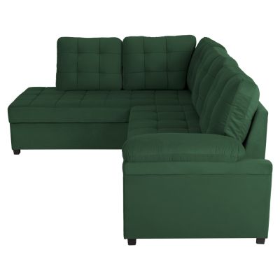SOFABED LEFT CORNER JADE HM3144.05L CYPRESS GREEN VELVET 250x80-180x73-88Hcm.