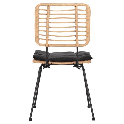 OUTDOOR CHAIR ALLEGRA HM5454.11 METAL&CUSHION IN BLACK-WICKER IN BEIGE 50,5x49,5x88Hcm.