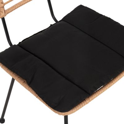 OUTDOOR CHAIR ALLEGRA HM5454.11 METAL&CUSHION IN BLACK-WICKER IN BEIGE 50,5x49,5x88Hcm.