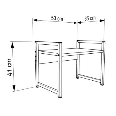 ЕТАЖЕТ ЗА ОРГАНИЗИРАНЕ НА КУХНЯ BECKO HM18219.01 МЕЛАМИН В БЯЛО-ЧЕРЕН МЕТАЛ 53x35x41Hcm.