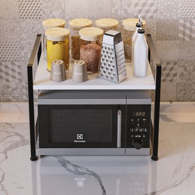 ЕТАЖЕТ ЗА ОРГАНИЗИРАНЕ НА КУХНЯ BECKO HM18219.01 МЕЛАМИН В БЯЛО-ЧЕРЕН МЕТАЛ 53x35x41Hcm.