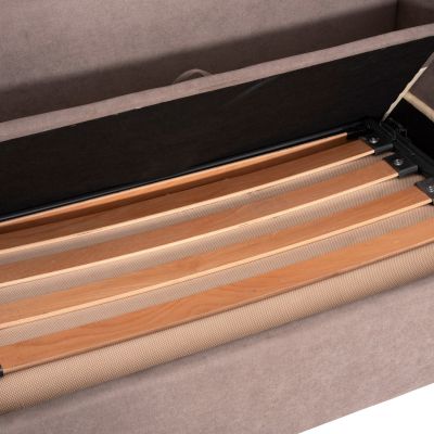 SOFA-BED ILSA HM3284 BEIGE STAINPROOF FABRIC--FOLDING COT BED 160x88x68Hcm.