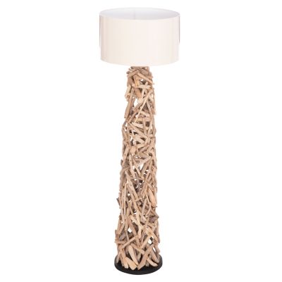 DECORATIVE FLOOR STANDING LAMP ALTAR HM4429 DRIFTWOOD--WHITE PVC CAP Φ45x153Hcm.