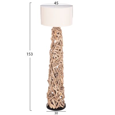 DECORATIVE FLOOR STANDING LAMP ALTAR HM4429 DRIFTWOOD--WHITE PVC CAP Φ45x153Hcm.