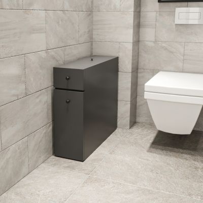 ШКАФ ЗА БАНЯ ВЪГЛЕНО СИВ МЕЛАМИН 19x60x55Hcm.HM9424.01