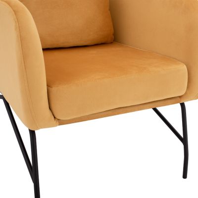 DANIA Фотьойл, Velvet Gold, метален черен крак HM8721.09 67x80x102 см.