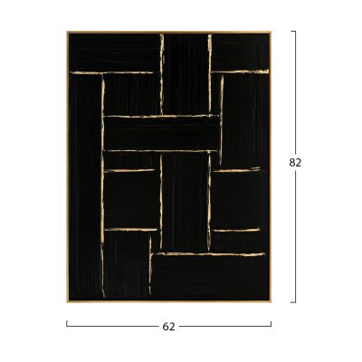 WALL PAINTING STELLON HM4550 BEIGE PS FRAME-BLACK CANVAS-HANDMADE 62x4,5x82Hcm.