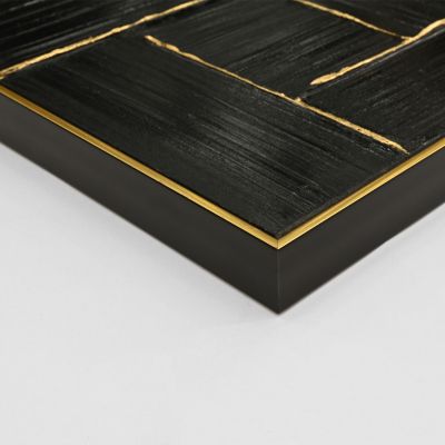WALL PAINTING STELLON HM4550 BEIGE PS FRAME-BLACK CANVAS-HANDMADE 62x4,5x82Hcm.