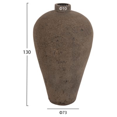ДЕКОРАТИВНА ПОДОВА ВАЗА HM7912 ТЕРАКОТА В СИВ ЦВЯТ Φ73x130Hcm.