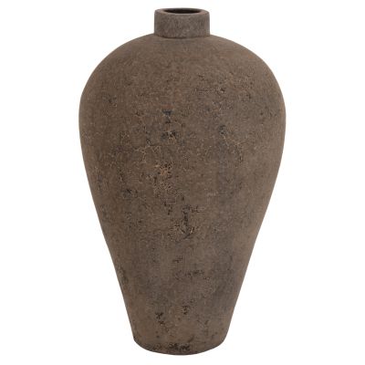 ДЕКОРАТИВНА ПОДОВА ВАЗА HM7912 ТЕРАКОТА В СИВ ЦВЯТ Φ73x130Hcm.