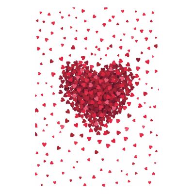 SERIES KIDDER HM7678.08 80Χ150cm,white with red hearts carpet, with fringes