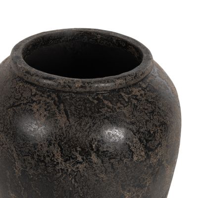 ДЕКОРАТИВНА ПОДОВА ВАЗА SPARTA HM7934 ТЕРАКОТА В ЧЕРЕН ЦВЯТ Φ66x85Hcm.