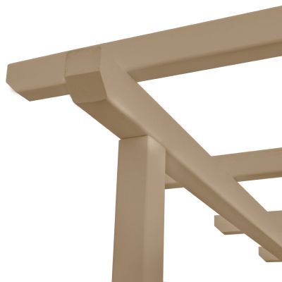 DECKCHAIR MYKONOS PROFESSIONAL WOODEN IN BEIGE COLOR DOUBLE WITH CANOPY 205x167x212Hcm.HM5428.02