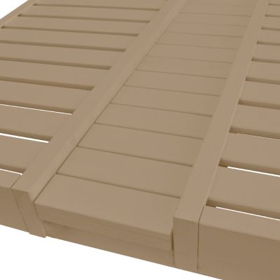 DECKCHAIR MYKONOS PROFESSIONAL WOODEN IN BEIGE COLOR DOUBLE WITH CANOPY 205x167x212Hcm.HM5428.02