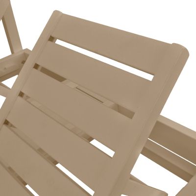 DECKCHAIR MYKONOS PROFESSIONAL WOODEN IN BEIGE COLOR DOUBLE WITH CANOPY 205x167x212Hcm.HM5428.02