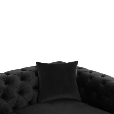 LIVING ROOM COMBO t.CHESTERFIELD MOBAR HM11935.04 BLACK VELVET-METAL LEGS