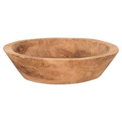 TABLE DECOR BOWL HM4295 ROUND RECYCLED TEAK WOOD IN NATURAL Φ30x7H cm.