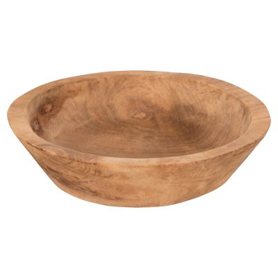 TABLE DECOR BOWL HM4295 ROUND RECYCLED TEAK WOOD IN NATURAL Φ30x7H cm.