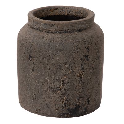 DECORATIVE VASE HM4194 TERRACOTTA IN ANTHRACITE COLOR Φ25x30Hcm.