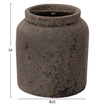 DECORATIVE VASE HM4194 TERRACOTTA IN ANTHRACITE COLOR Φ25x30Hcm.